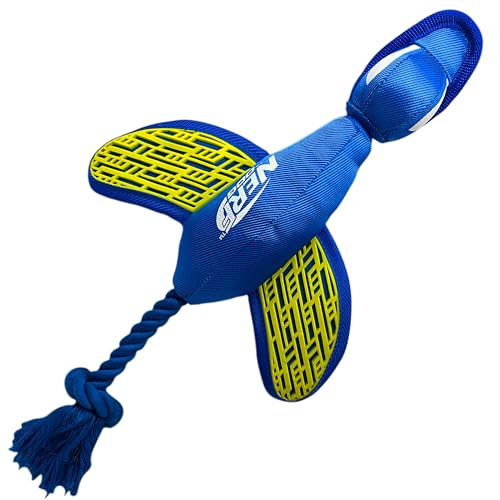 Nerf Dog Force Grip   Pato de Lanzamiento de Nailon (41,9 cm), Color Azul y Verde