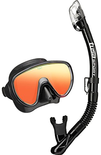 Tusa Serene Mirror Lens - Schnorchelset tauchset schnorchel taucherbrille schnorchelmaske erchwachsene (Mirror Lens Schwarz) Cover