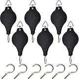 TIHOOD 6PCS Plant Pulley Hanger with 6 PCS Metal Ceiling Plant Hooks , Retractable Plant Hook Pulley, Adjustable Heavy Duty Plant Hanging Pulleys for Garden Baskets & Bird Feeder