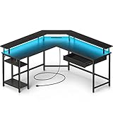 Rolanstar L Shaped Gaming Desk with Drawer, 55.1