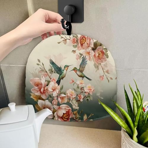 Image of Hummingbird Flower Tea Cozy for Teapot Tea Insulated Cosy for Kitchen Accessory Tea Pot Cozy for Keeping Warm
