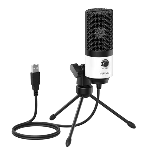 Fifine ABCD2404K669W Usb Podcast Microphone,Pc Computer Recording Mic For Desktop Laptop,Studio Condenser Microphone With Volume Knob For Voice-Over, Vocals cover
