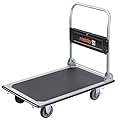 Meister Piattaforma pieghevole - Portata 300 kg - Freno stazionamento / Carrello trasporto ruote girevoli / Pacchi antiscivolo / Carrello pieghevole acciaio / 8985540