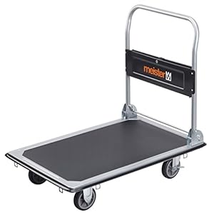 Meister Platformwagen – inklapbaar – tot 300 kg draagkracht – parkeerrem/transporthulp met zwenkwielen/pakketwagen met anti-slip coating/klapwagen van staal / 8985540