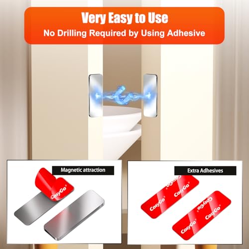 Image of 8 Pack Magnetic Cabinet Door Catch, Ultra Thin Cabinet Door Magnets, Adhesive Drawer Magnets to Stay Closed, Stainless Steel Cabinet Latch Easy Install