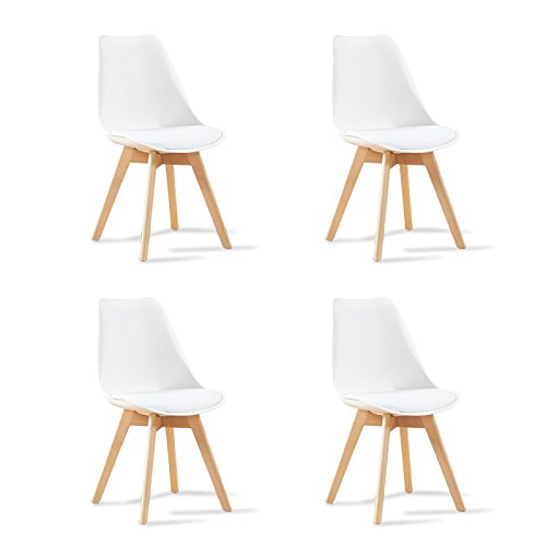 Lot 4 chaises scandinaves Blanches - Bjorn