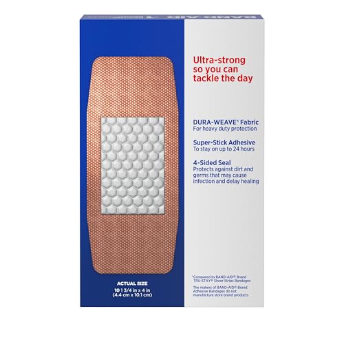 Image of BAND-AID Brand Tough Strips Adhesive Bandages, Extra Large, 10 Count