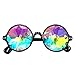 Voberry Partybrille Kaleidoscope Goggles Runde Sonnenbrillen Beugungen Musik Weinlese-Art Gotische Retro Steampunk Cosplay Brille Glasses Festival Punk Brille