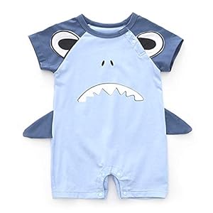 PAUBOLI Shark Onesie Baby Jongens Haai Romper Outfit 0-24 maanden