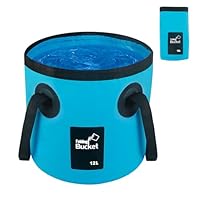 Car Wash Bucket 3.2 Gallon, Collapsible Bucket for Cleaning Supplies Car Wash Fishing, Plumbing Water Container Outdoor Camping Kids Sand Play Toy Organizer, Portable Laundry Wash Basin RV Essentials