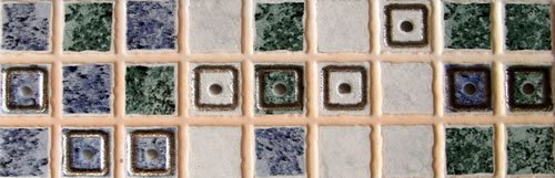 Ceramicas Myr Byzance Aqua Border Tiles 8x25cm Blue Ceramic Matt Tile - 1 piece