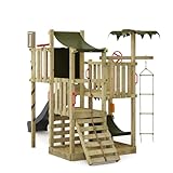 FATMOOSE Spielturm Klettergerüst CrazyCoconut Club XXL mit anthraziter Rutsche & Plane, Outdoor Kinder Kletterturm mit Sandkasten, Leiter & Spiel-Zubehör für den Garten - 2