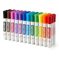 Amazon Basics Whiteboard-Marker, geruchsarm, trocken abwischbar, Keilspitze, 12 Mehrfarbig, 36 Stück