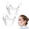 SpoolX Reusable Transparent Face Masks, Upgraded Breathable, Clear Plastic Anti-Fog Dustproof Windshield Protective For Women Men (2PCS)