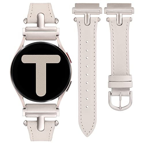 Wearlizer Correa de cuero compatible con Samsung Galaxy Watch 6/5/4 correa de 40 mm, 44 mm, Watch 6 Classic 43 mm, 47 mm, Watch 5 Pro 45 mm, Watch 4 Classic 42 mm, 46 mm, Watch 3 41 mm, Active 2, 20