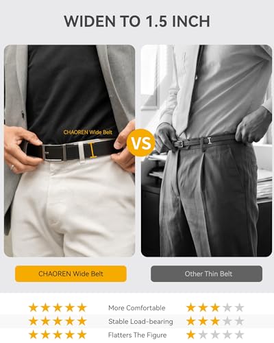 Image of CHAOREN Ratchet Belts for Men - 1.5 inch Mens Belt Genuine Leather for Causual Jeans - Customizable Style, Versatile Fit