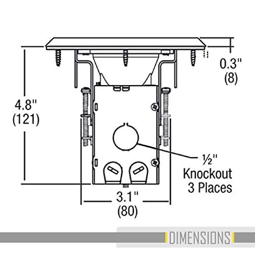 Hubbell-Raco 6239BK Floor Kit with Recessed Duplex 15A TR Device and Adjustable Steel Box, Black, 15 Amp - Image 3
