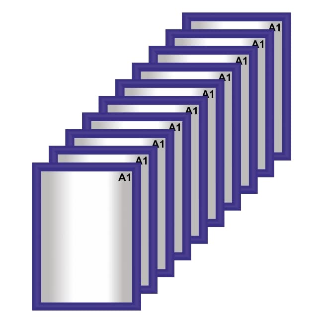 Snap Poster Frames | Certificate Photo Display | Clip Poster Holders for Retail And Advertising Displays | Notice Sign Board Frame for Walls (Blue Colour) (10, A1 (594 x 841mm))
