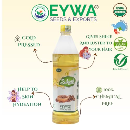 Image of Eywa Seeds & Exports Pvt Ltd Organic Castor Oil (2 Liter) Cold Pressed /Wood Pressed Oil | Arendiya /Castor Kachi Ghani Ka Tel By (Suhani) Eywa