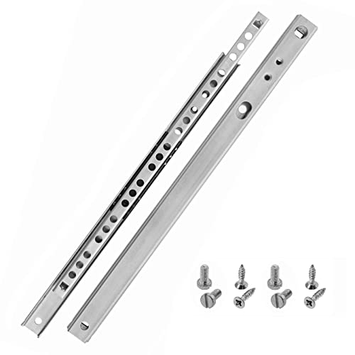 HELPMATE Lot de 2 rails de tiroir à rainure 27 mm Longueur 246 mm 1 paire de 2 glissières coulissantes pour tiroir Système de rail de tiroir en acier...