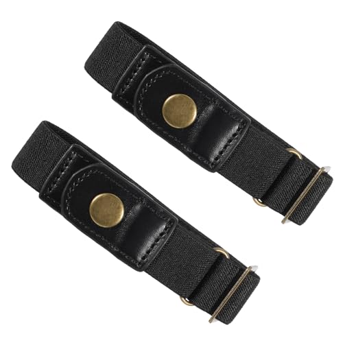 2 Pcs No Buckle Belt Women & Men, Invisible Stretch Side Belts Without Buckles, Comfortable Adjustable No Buckle Stretch Belt for Women, Lady, Men Jeans Pants