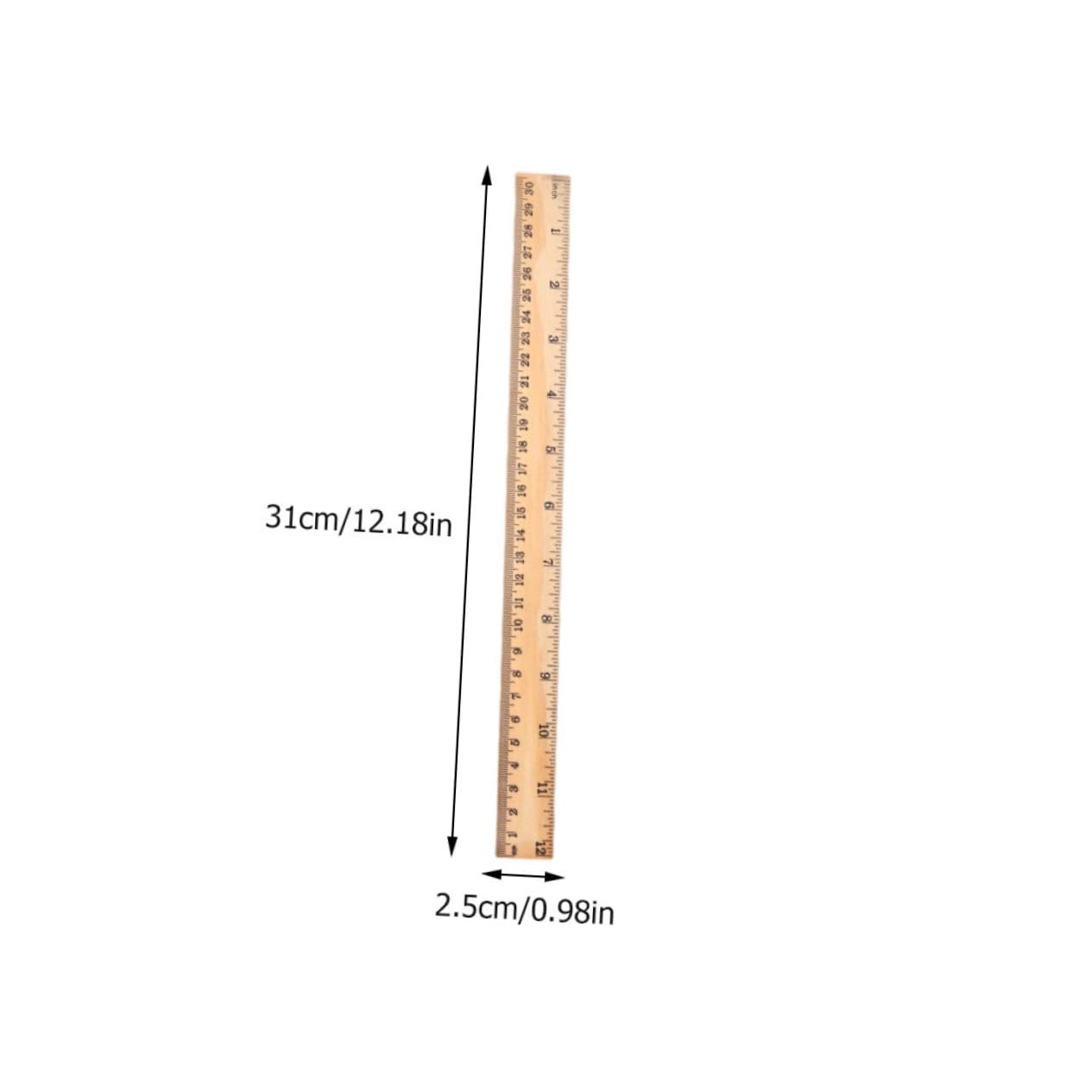 DOITOOL 10Pcs Wooden Straight Ruler Multi Function Measuring Tool for School Office Home Use Scale for Drawing and Measuring for Students and Graduates