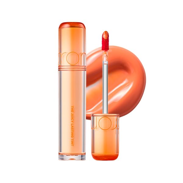 Image of rom&nd THE JUICY LASTING TINT 24 Bare Juicy Oh - High-Shine Plumping Lip Gloss & Long-Lasting Stain for Fuller Nude Orange Lips