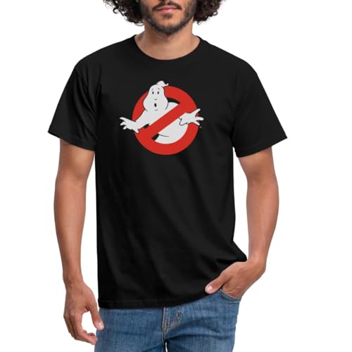 Spreadshirt SOS Fantômes Ghostbusters Logo T Shirt Homme, XXL, Noir