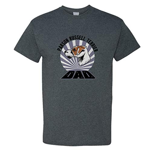 Custom Funny Graphic T Shirts for Men Dad Parson Russell Terrier Dog Cotton Top Smoke Design Only Medium