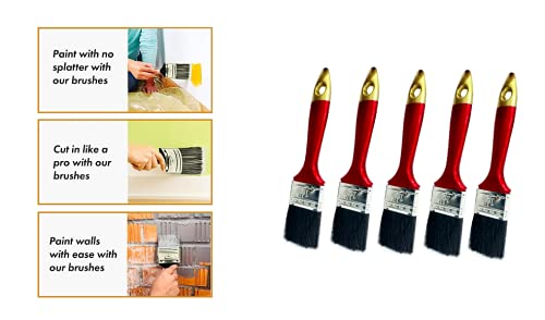 DARIT Artist Paint Brush 6 Sets of 1, 1.5, 2, 3, 4 Inches -Large Wash Brushes Set for Gesso, Varnishes, Acrylic Painting, Watercolour, Wood, Wall, Furniture-Brush Set (6) 2