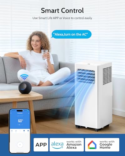 Image of Feelfunn 14,000 BTU Portable Air Conditioners - 3-in-1 Portable AC Unit Cools Up to 750 Sq.Ft., with App /Wifi /Remote Control, Dehumidifier & Fan Modes, Window Mounting Kit, Ideal for Bedroom, Dorms