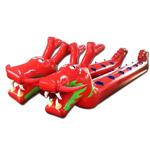 Barco dragón Hinchable, Tamaños múltiples Multicolores del Juego Edificio Equipo Barco Inflable dragón PVC 2 PCS(Red,12 Seats/L-7.5M)