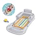 Dispensers Matelas Gonflable Hamac,Flotteur Gonflable Piscine,Chaise Longue Design Assortie,avec Pompe à Pied Et Trou pour Godet,63 * 33 Pouces