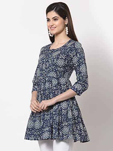 Image of KBZ Women's Cotton Printed Regular Flared Top