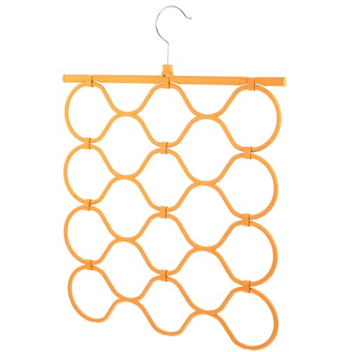 LIFKICH Percha Plegable para Bufandas y Corbatas Naranja de Material Sintético 18 Ranuras, Organizador Multifuncional para Baño y Dormitorio Que Ahorra Espacio