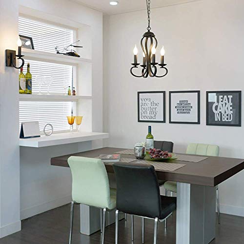 Lámpara de hierro e iluminación interior nórdica con casquillo candelabro E12 6