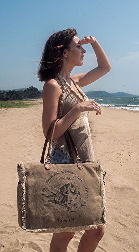 Myra Bags Waynight Express Large Weekender Upcycled Canvas Bag S-09552