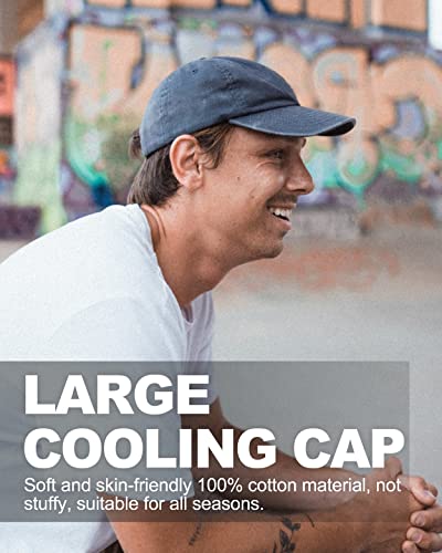 Image of XXL Baseball Cap For Big Heads, Soft Crown Washed Dad Hat, Oversized Denim Cap For Men Women Golf, Travel, Daily Wear