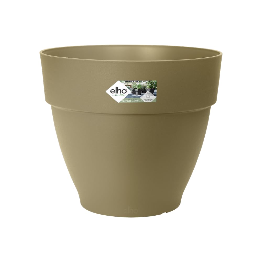 elho Vibia Campana Round 35 - Plant Pot for Outdoor - 100% Recycled Plastic - Ø 34.5 x H 29.7 cm - Green/Sage Green