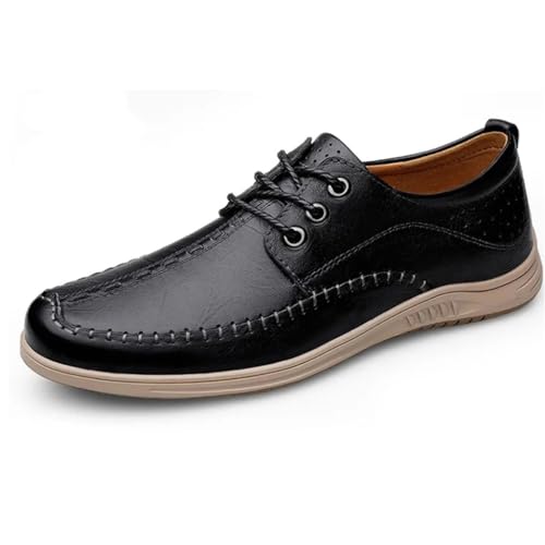 FMURY Men's Casual Shoes Male Geniune Leather Handsewn Loafers Slip-on Breathable Low-Heel Shoe2