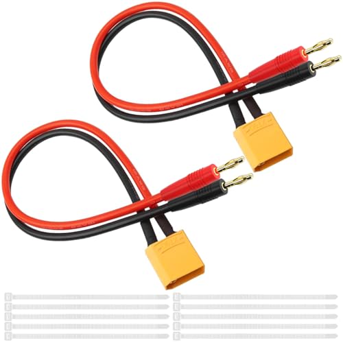 Cavo Di Ricarica Da 2 Pezzi RX UNI FUTABA A Spina A Banana Da 4 Mm Per Caricabatteria Per Auto E Aereo RC E Accessori Per Batterie Con 22awg 300 Mm - Foto 7