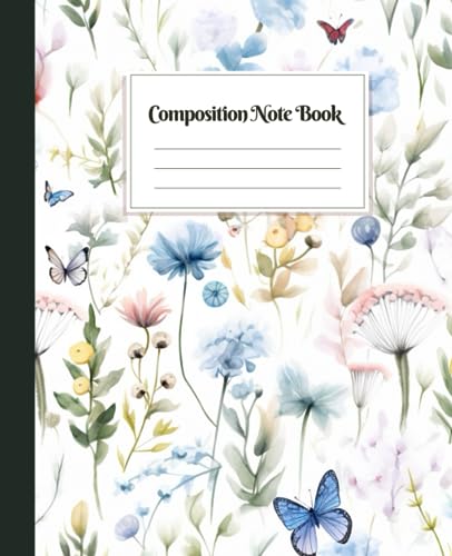 Botanical Watercolor Composition Book: Nature-Inspired Notebook: 7.5" X 9.25" | Wide Ruled Lined 110 Pages | Unique Aesthetic School Supplies image 2