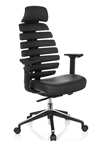hjh OFFICE Siège de Bureau/siège tournant Ergo Line Pro II en Cuir Noir