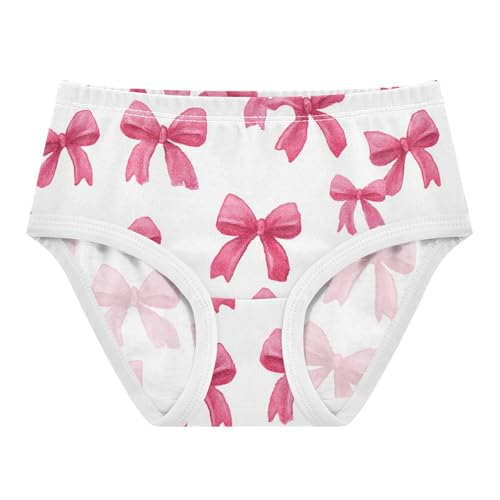 Wusikd Pink Bows Ribbons Girls' Underwear Cotton Watercolor Girls Briefs Soft Toddler Underwear 2T