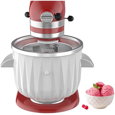 Ice Cream Maker Attachment for Kitchenaid Stand Mixer, 2 Quart Ice Cream Attachment Fits for 4.5Qt and Larger Stand Mixers, Frozen Yogurt, Ice Cream & Sorbet Gelato Maker by InnoMoon Cover
