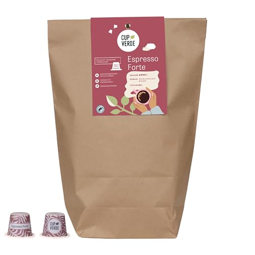 CUP VERDE – 80 Espresso Forte Kaffeekapseln kompatibel mit Nespresso* Extra aromatisch – 100{a24fc0005123000e1f1530409f8e42be3842a24f0538f37bfd5075e891f87460} Arabica – Nachhaltig & heimkompostierbar – Premium Kaffee – Schonende Trommelröstung (80 Stück) CUP VERDE – 80 Espresso Forte Kaffeekapseln kompatibel mit Nespresso* Extra aromatisch – 100{a24fc0005123000e1f1530409f8e42be3842a24f0538f37bfd5075e891f87460} Arabica – Nachhaltig & heimkompostierbar – Premium Kaffee – Schonende Trommelröstung (80 Stück)