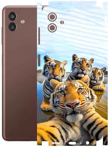Image of AtOdds - Full Body Back Screen Guard Protector Film - Lamination Wrap Skin Sticker Compatible with Samsung Galaxy M13 (5G) | Scratchproof Matte Finish (Selfie)