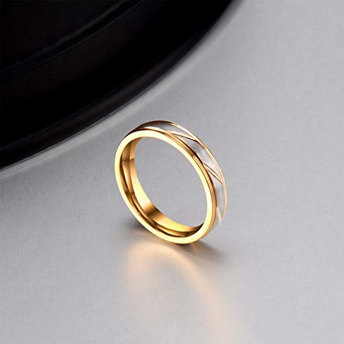 PAURO Stainless Steel Couples Laser Individual 18K Golden Ring for Wedding Promise3