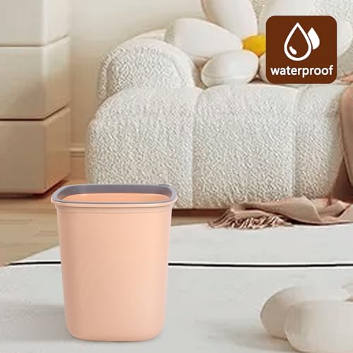 Image of 3Pcs Uncovered Trash Cans,10L,Pressure Ring Design Plastic Garbage Bin,Suitable for Offices,Homes,Dormitories(Square,Orange)