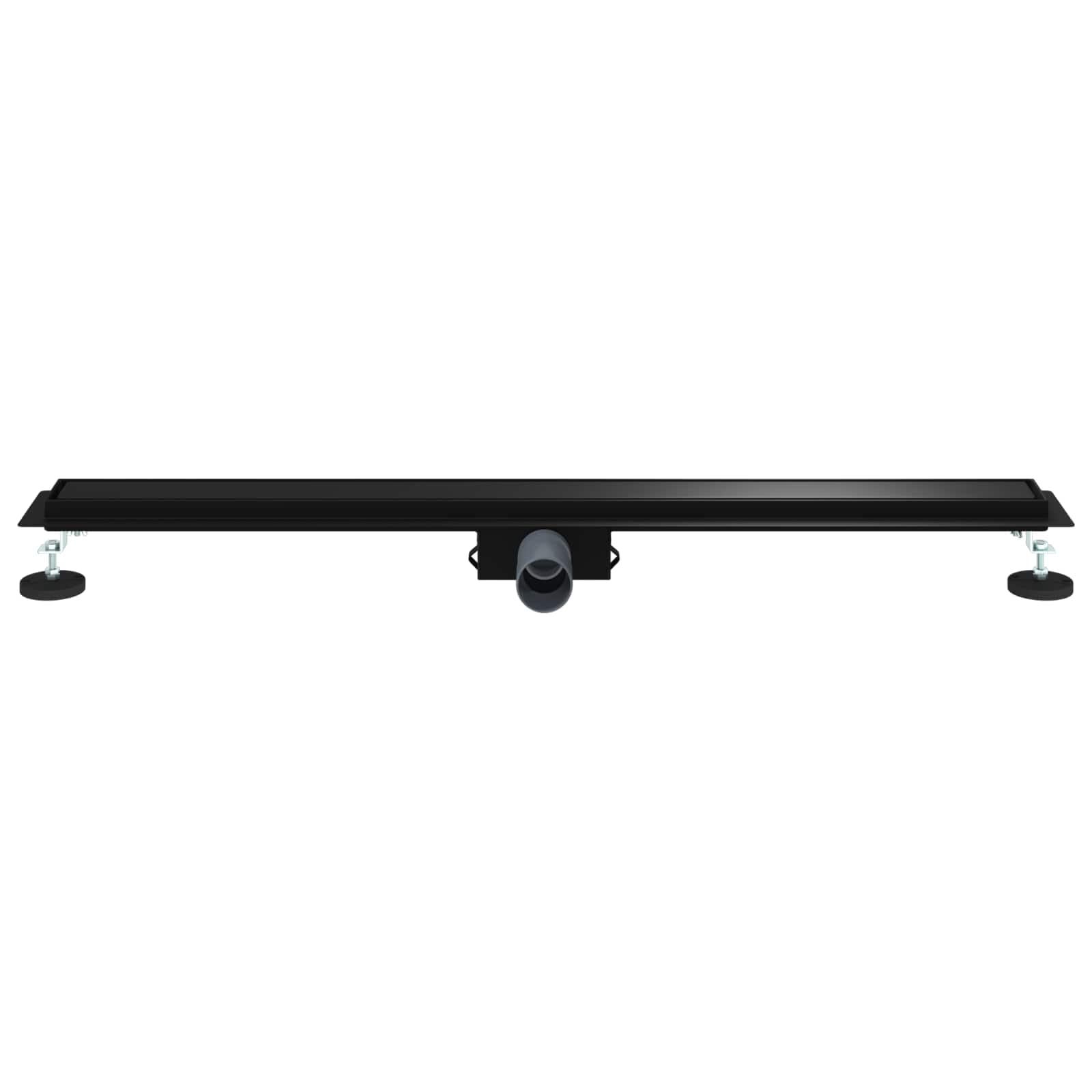 Duschabfluss Schwarz 90 cm aus Edelstahl 304, 2 in 1 Wende Grill, höhenverstellbar 0 bis 30 mm, fliesenfähig, abnehmbar, für modernes Bad und einfache Reinigung